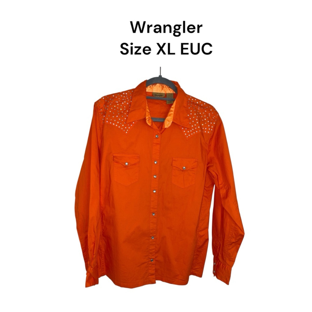 Women's Wrangler Orange Western Shirt XL